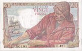 Frankreich 20 Francs Pêcheur, H.197, UNZ-, Fayette:13.14, KM:100c -