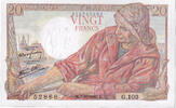 Frankreich 20 Francs Pêcheur, G.103, UNZ, Fayette:13.7, KM:100a -