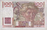 Frankreich 100 Francs Jeune Paysan, B.187, VZ, Fayette:28.13, KM:128a -