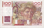 Frankreich 100 Francs Jeune Paysan, P.194, VZ, Fayette:28.13, KM:128a -
