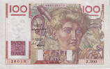 Frankreich 100 Francs Jeune Paysan, Z.200, SS+, Fayette:28.14, KM:128b -