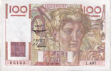 Frankreich 100 Francs Jeune Paysan, L.497, UNZ-, Fayette:28.34, KM:128d -