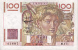 Frankreich 100 Francs Jeune Paysan, M.471, UNZ-, Fayette:28.33, KM:128d -
