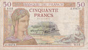 Frankreich 50 Francs Cérès, J.10171, S, Fayette:18.25, KM:85b -