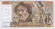 Frankreich 100 Francs Delacroix, P.35, SS, Fayette:69.04b, KM:154b -