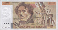Frankreich 100 Francs Delacroix, F.64, SS, Fayette:69.07, KM:154b -