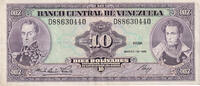 Venezuela 10 Bolívares Geldschein, 1986-03-18, KM:61a, SS -