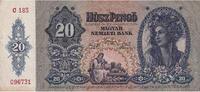 Ungarn 20 Pengö Geldschein, 1941-01-15, KM:109, SS -