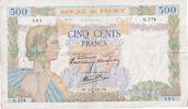 Frankreich 500 Francs La Paix, G.178, SS, Fayette:32.02, KM:95a -