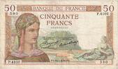 Frankreich 50 Francs Cérès, P.4102, S+, Fayette:17.23, KM:81 -