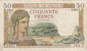 Frankreich 50 Francs Cérès, X.6517, SS, Fayette:17.40, KM:81 -