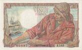 Frankreich 20 Francs Pêcheur, J.145, UNZ-, Fayette:13.10, KM:100b -