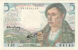 Frankreich 5 Francs Berger, T.57, UNZ, Fayette:05.03, KM:98a -