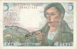 Frankreich 5 Francs Berger, F.64, UNZ-, Fayette:05.03, KM:98a -