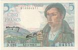 Frankreich 5 Francs Berger, D.125, UNZ, Fayette:05.06, KM:98a -