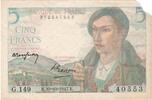 Frankreich 5 Francs Berger, G.149, SGE, Fayette:05.07, KM:98b -