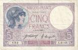 Frankreich 5 Francs Violet, A.6145, SS, Fayette:3.5, KM:72b -