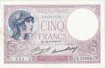 Frankreich 5 Francs Violet, E.57694, UNZ-, Fayette:3.17, KM:72e -