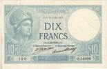 Frankreich 10 Francs Minerve, O.54806, VZ, Fayette:6.14, KM:73d -