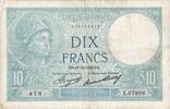 Frankreich 10 Francs Minerve, X.67996, S+, Fayette:06.17, KM:73e -