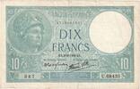 Frankreich 10 Francs Minerve, U.68435, SS, Fayette:07.01, KM:84 -