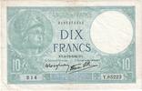 Frankreich 10 Francs Minerve, Y.85223, SS, Fayette:07.30, KM:84 -