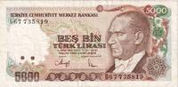 Türkei 5000 Lira 1990, KM:198, SS -