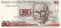 Brasilien 50 Cruzeiros on 50 Cruzados Novos Undated (1990), KM:223, UNZ -