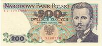 Polen 200 Zlotych 1988-12-01, UNZ -