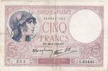 Frankreich 5 Francs Violet, 1939-09-28, S.63445, SS -