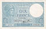 Frankreich 10 Francs Minerve, 1940-10-24, P.78199, SS+ -