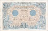 Frankreich 20 Francs Bleu, 1906-01-25, D.83, S+ -