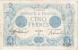 Frankreich 5 Francs Bleu, 1912-05-31, R.420, S -