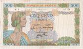 Frankreich 500 Francs La Paix, 1942-10-15, S.7179, S+ -