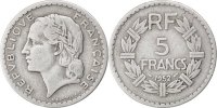 Frankreich 5 Francs Münze, Lavrillier, S+, Aluminium, KM:888b.1 -