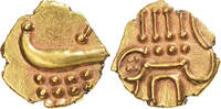 India Fanam Münze, VZ, Gold -