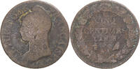 Frankreich 5 Centimes Münze, Dupré, Metz, SGE+, Kupfer, Gadoury:126a -