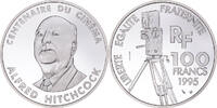 Frankreich 100 Francs Münze, Alfred Hitchcock, Monnaie de Paris, ESSAI -