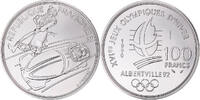 Frankreich 100 Francs Münze, Albertville - Bobsleigh, Monnaie de Paris -