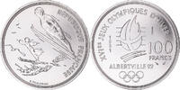 Frankreich 100 Francs Münze, Albertville - Saut à ski, Monnaie de -