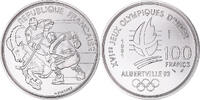 Frankreich 100 Francs Münze, Albertville - Hockey sur glace, Monnaie de -