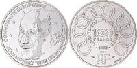 Frankreich 100 Francs Münze, Jean Monet, Monnaie de Paris, ESSAI, STGL -