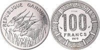 Gabun 100 Francs Münze, Monnaie de Paris, ESSAI, STGL, Nickel, KM:E6 -
