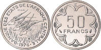 Zentralafrikanische Staaten 50 Francs Münze, Gabun, Monnaie de Paris, ESSAI, STGL, Nickel, KM:11 -