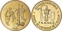 West African States 10 Francs Münze, Monnaie de Paris, ESSAI, STGL -