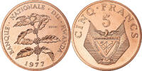 Ruanda 5 Francs Münze, Monnaie de Paris, ESSAI, STGL, Bronze, KM:E5 -