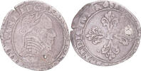 Frankreich 1/2 Franc au col plat Münze, Henri III, La Ligue, Toulouse -