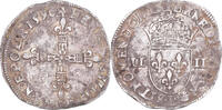 Frankreich 1/4 Ecu Münze, Henri III, La Ligue, Bayonne, SS, Silber -