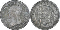 Frankreich 5 Centimes Münze, Dupré, Strasbourg, SGE+, Kupfer -