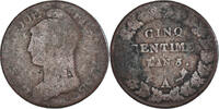 Frankreich 5 Centimes Münze, Dupré, Paris, SGE+, Kupfer, Gadoury:126 -